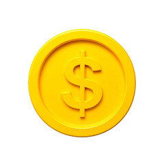 Obraz premium 3D rendered golden coin with a prominent dollar sign isolated on a black background