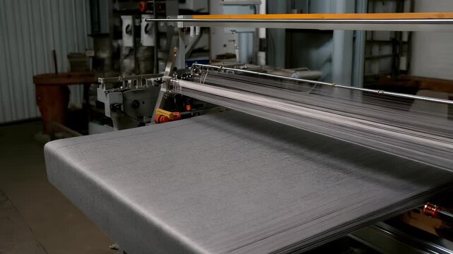  Industrial Textile Weaving Machine in Operation
