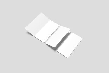Blank DL Bi-Fold Brochure Mockup - 3D Illustration