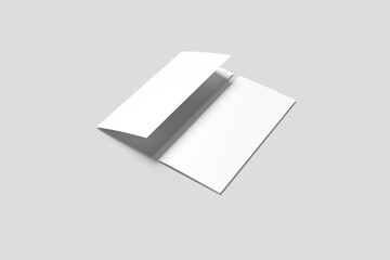 Blank DL Bi-Fold Brochure Mockup - 3D Illustration