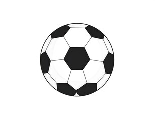 Obraz premium Black and white soccer ball illustration on a plain white background, classic design