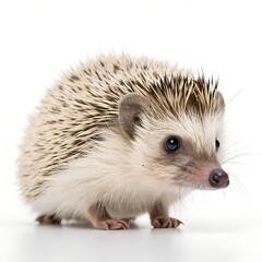 Full Hedgehog on White Background – Detailed 16K Studio Photo for Commercial and Educational Use