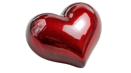 Red heart isolated on transparent background