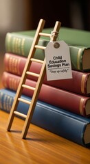Child Education Savings Plan with Books and Ladder