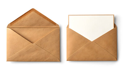 Brown letter isolated on white or transparent background