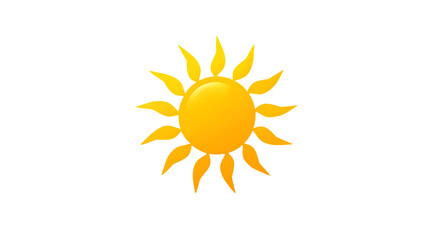 Fototapeta premium Bright yellow sun icon isolated on transparent background