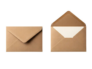 Brown letter isolated on white or transparent background