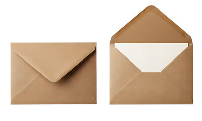 Brown letter isolated on white or transparent background