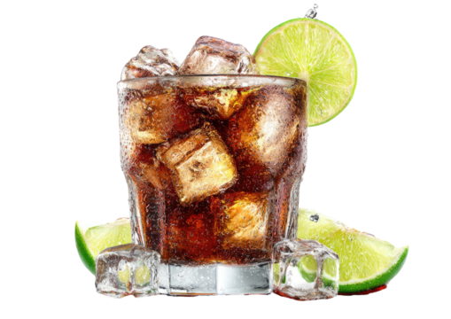 Iced drink with lime