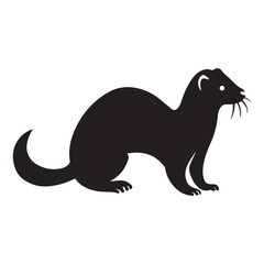 Ferret silhouette vector