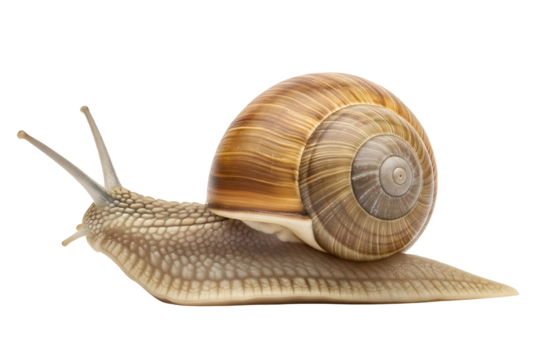 Burgundy snail isolated on white or transparent background