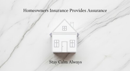 Minimalist White House Illustration Demonstrating Homeowners Insurance Benefits