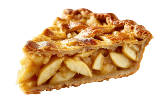 Apple pie slice, lattice crust. Yummy dessert!