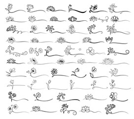 The big set of stylized flowers logos.

