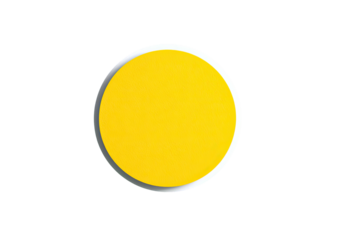 Bright yellow circle with white shadow on black background