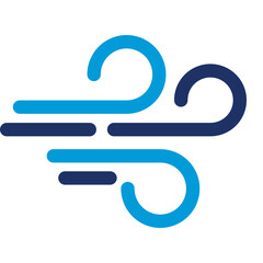 wind Flat Blue Icon