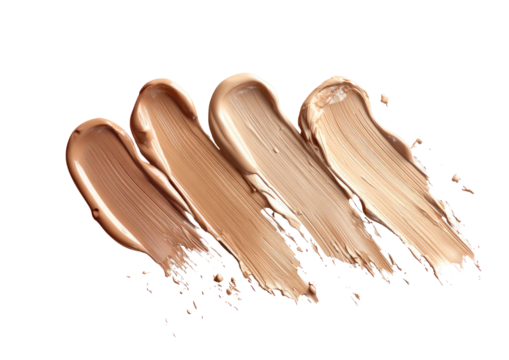 Foundation swatches in a gradient on black