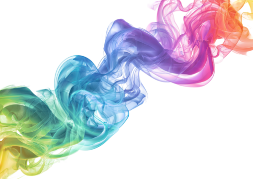 Colorful smoke stream on black