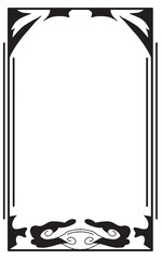 Vintage floral filigree ornament frame and border elements.