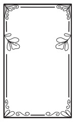 Vintage floral frame corner and border ornaments. Classic floral calligraphy. Hand-drawn vector illustration.