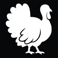 Turkey Silhouette Icon For Thanksgiving Design