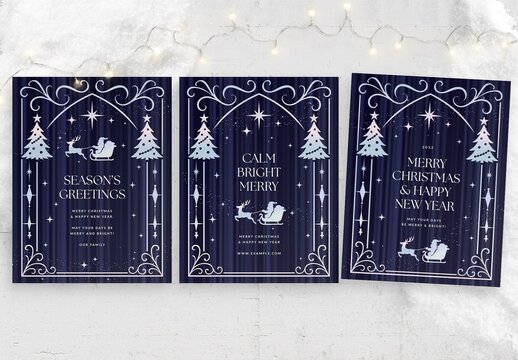 Winter Wonderland Flyer Template with Elegant, Luxury & Classic Christmas Border Frame & Xmas Tree