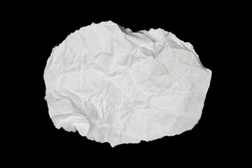 White paper cut with torn edges isolated on black background.
