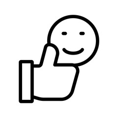 Thumbs Up with Smile Positive Feedback and Approval Icon Set Featuring Like, Satisfaction, Encouragement, and Happy Interaction Symbols for Modern Apps and Web