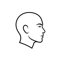 Profile Silhouette of a Bald Head human