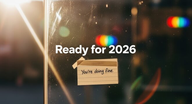 Positive message on a note ready for 2026