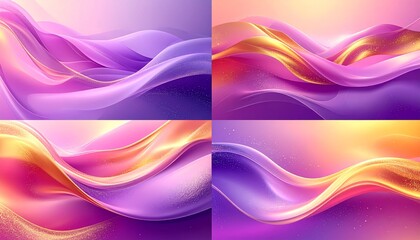 Smooth gradient abstract background in pink, purple, and gold tones