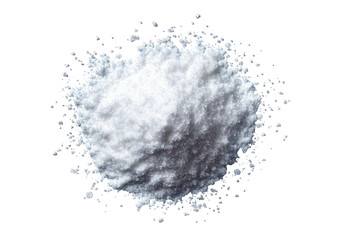 Heap of fine, bright-white powder on a dark backdrop