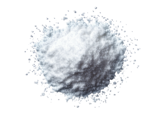 Heap of fine, bright-white powder on a dark backdrop