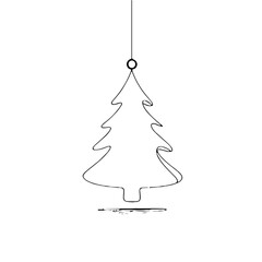 Christmas tree pendant holiday jewellery flat vector