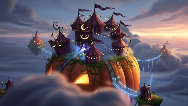 Scarecrow Pumpkin in Cornfield &ndash; Happy Halloween Night