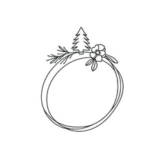 Ring with a tiny Christmas tree decoration holiday jewellery flat vector