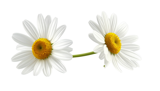 Chamomile flower duo botanical set isolated on transparent background