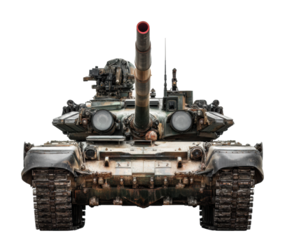 Military action tank display battlefield vehicle overview isolated on transparent background