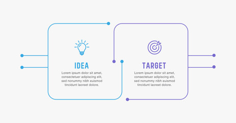 Vector infographic label design with 2 options or steps infographics template design. Can be used for process diagram, presentations, workflow layout, banner, flow chart, info graph.