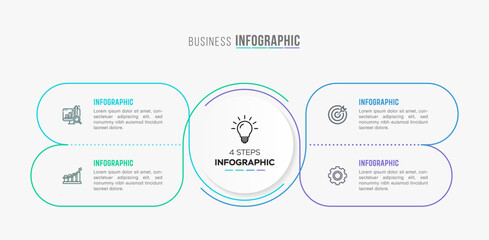 Vector infographic label design with circle infographics template design and 4-5-6 options or steps. Can be used for process diagram, presentations, workflow layout, banner, flow chart, info graph.