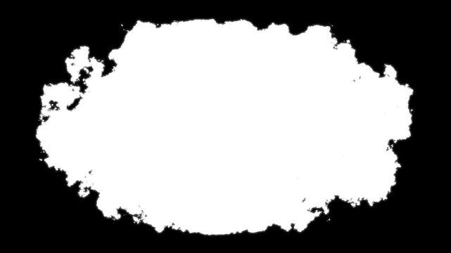 Transitions of black expanding paint stains on white backdrop Grunge Ink spreads and fills the screen. flows and streams. Ink bloom. watercolor ink leak drops transition paint 4K Videos.