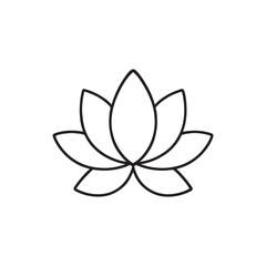 Simple lotus flower line art illustration