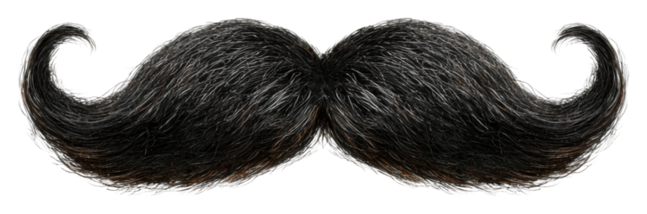 Whimsical mustache display creative graphic isolated on transparent background