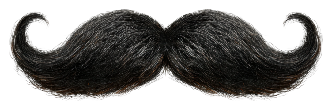 Whimsical mustache display creative graphic isolated on transparent background - Powered by Adobe