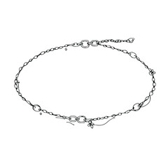 Naklejka premium Chain bracelet with micro symbols holiday jewellery flat vector