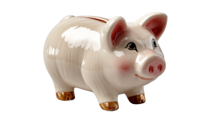 Savings in Porcelain: A charming porcelain piggy bank sits proudly, symbolizing financial prudence, savings, and the promise of future wealth.