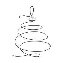 Minimal one-line Christmas ornaments collection