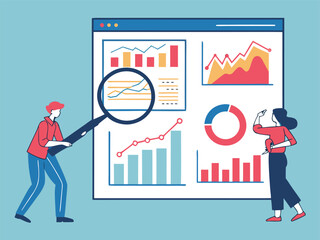Data visualization and analytics interface illustration
