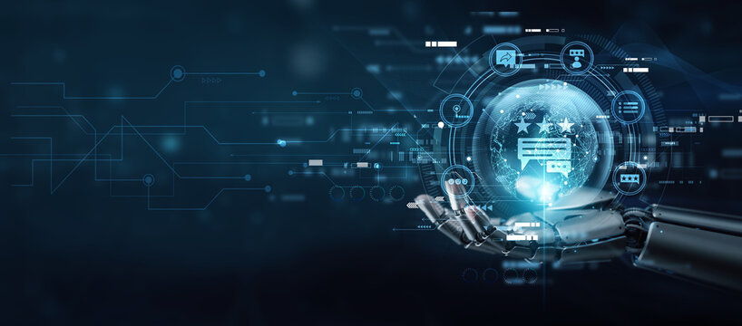 Consultant hand holding globe with network connecting data feedback process. Continuous improvement, customer insight, performance analysis, response tracking, and communication enhancement.