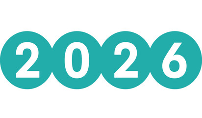 Number 2026 in white text inside teal circles on a white background, symbolizing the upcoming new year and future planning